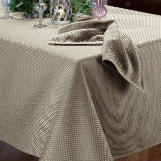 Benson Mills Prego Waffleweave Fabric Tablecloth, Linen