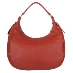 Prada Vitello Daino Red Leather Hobo Bag