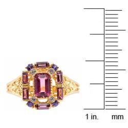 Michael Valitutti 14k Gold Multi gemstone and Diamond Accent Ring