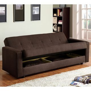 Cozy Microfiber Sofa Bed with Storage