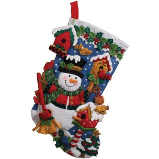 Bucilla Snowman with Birds Stocking Felt Applique Kit