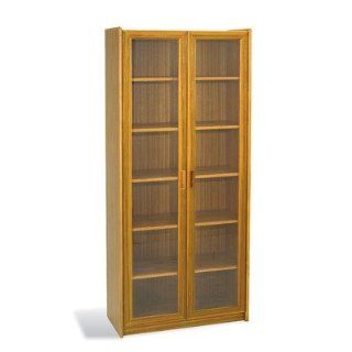 Mid Century Danish Bookcase with Glass Doors Color Solid