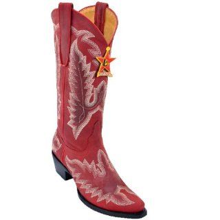 Womens Cowboy Boots Western Red Handmade Genuine Leather Design Los