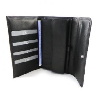 Wallet + checkbook holder leather Frandi authentic black