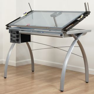 Offex Futura Craft Station (Silver/ Blue Glass) Today $259.99