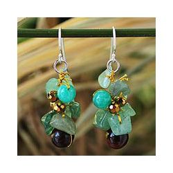 Sterling Silver Chiang Mai Melody Tigers Eye Earrings (Thailand