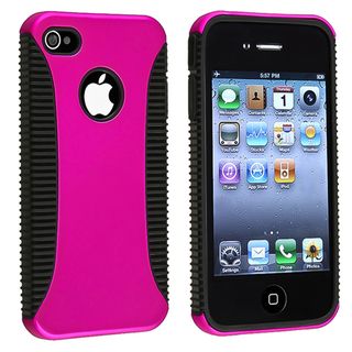 Black TPU/ Pink Hard Hybrid Case for Apple iPhone 4/ 4S