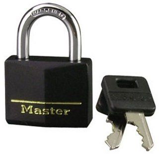 Master Lock 141D Solid Brass Padlock, Black Cover, 1 9/16 Inch, 7/8