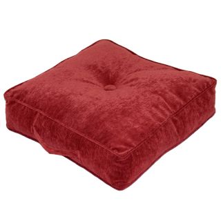 Ribbed Microfiber 20 inch Red Square Floor Pillow
