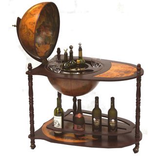 Old World Globe Bar Wine Bar Trolley