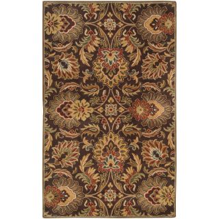 Hand tufted Sausalito Chocolate Brown Floral Wool Rug (2 x 3) Today
