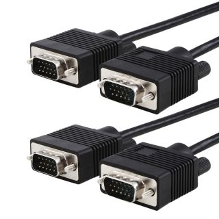 50 Foot Black Premium VGA 15 pin M/ M Monitor Extention Cable (Pack of