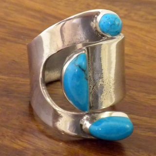 Handcrafted Silver Turquoise Attitude Ring (Mexico) Today $19.90 4.4