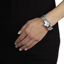Geneva Womens Platinum Cross Cuff Watch