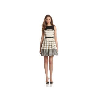 Taylor Dresses Womens Stripe Fit And Flare Dress