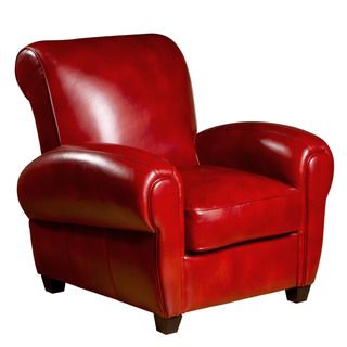 Marbella Leather Press Back Chair in Art Red