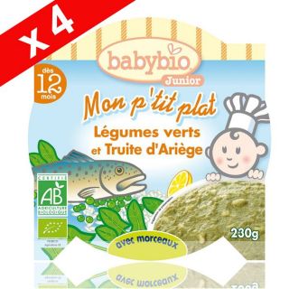 Assiette Menu Babybio Plat Légumes Truite   4x 230 gr