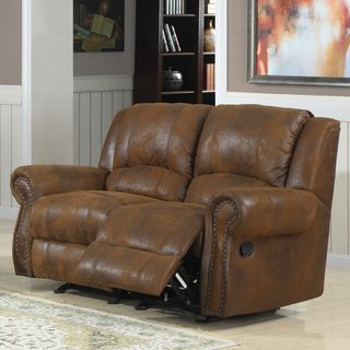 Canvey Brown Double Glider Reclining Loveseat