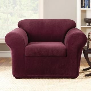 Sure Fit Burgundy 2 piece Chair Slipcover