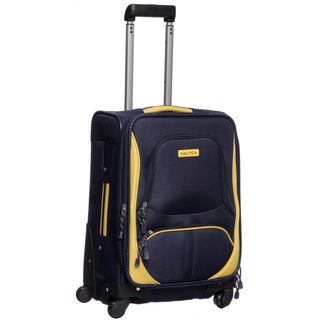 Nautica Downhaul Navy/ Yellow 20 inch Carry On Spinner Upright