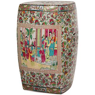 Porcelain 18 inch Rose Medallion Square Garden Stool (China) Today $