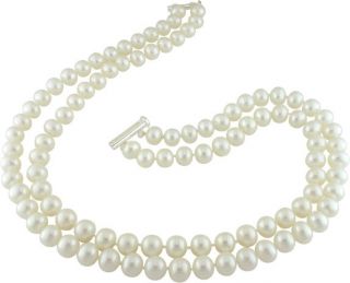 Miadora Sterling Silver 2 strand 9 10mm FW Pearl Necklace (17 22