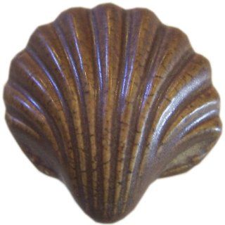 Brown Seashell Shaped Ceramic Cabinet Drawer Pull Knob