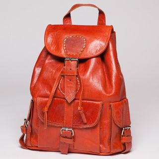 Burnt Orange Leather Backpack (Morocco)