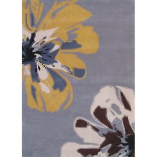 Handmade Alexa Prive Slate Floral Pattern Wool Rug (5 x 8