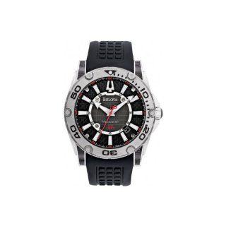 Bulova 96B156 Mens PRECISIONIST Black Silver Watch Watches 
