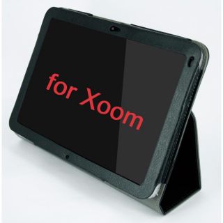 SKQUE Motorola Xoom Tablet Black Leather Case
