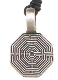 Labyrinth Soul Amulet Pewter Pendant Necklace Jewelry