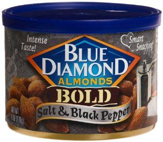 Blue Diamond Almonds Salt & Black Pepper, 6 Ounce Tins (Pack of 12
