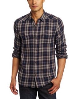 7 For All Mankind Mens Double Face Plaid Shirt Clothing