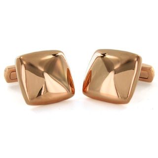 West Coast Jewelry Stainless Steel Square Rose Gold Plated Cuff Links