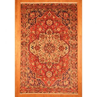 Antique 1940s Persian Hand knotted Bakhtiari Red/ Blue Wool Rug (69 x