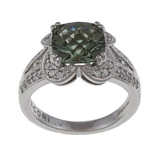 Tacori IV Sterling Silver Green Cubic Zirconia Ring