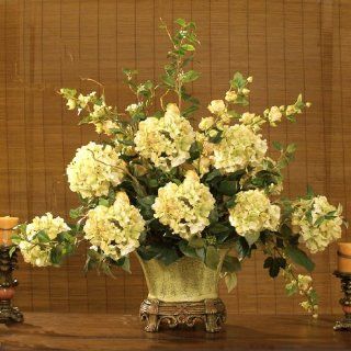  Green Hydrangeas in Scalloped Vase AR222 155