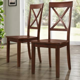 Cedar Hills Mahogany X back Chairs (Set of 2)