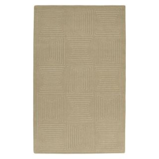 Hand crafted Solid Beige Geometric Manhattan Wool Rug (8 x 11)