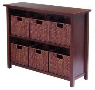 Winsome® Milan Low Storage Shelf with Baskets Home