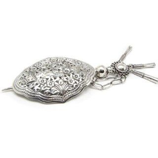 Large Victorian Style Sterling Silver Hair Pin Clip