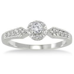 10k White Gold 1/4ct TDW Diamond Engagement Ring (I J, I1 I2