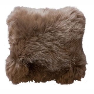 Decorative Sheepskin Light Brown Wool Pillow