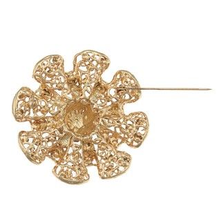 Adrienne Vittadini Goldtone Glass Floral Gifting Pins Flower Brooch