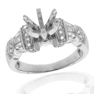 14k White Gold 0.65ct TDW Diamond Semi Mount Engagement Ring (G H, SI