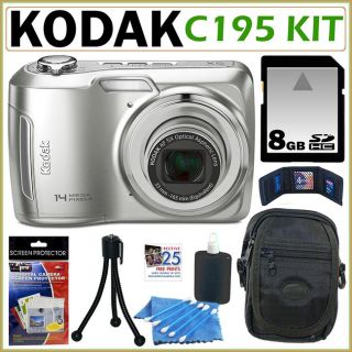 Kodak Easyshare C195 14MP Silver Digital Camera with 8GB Kit