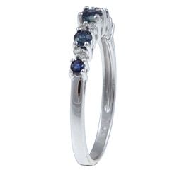 10k Gold Blue Sapphire / Diamond Accent Ring (G H,I1 I2)