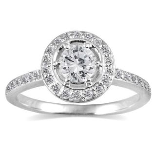 14k White Gold 3/4ct TDW Diamond Halo Engagement Ring Today $849.99 4