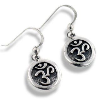 OM or Aum Hindu Yoga Symbol Sterling Silver Round Hook